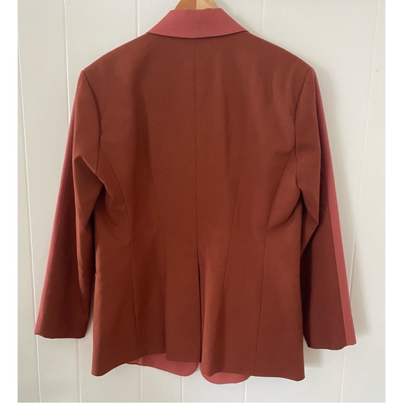 BOUGUESSA Two-tone Fitted Blazer in Terracotta Size Medium - Picture 6 of 8